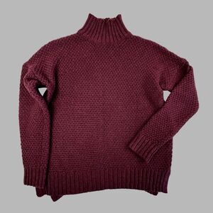Marine Layer Julie Turtleneck Alpaca Wool Blend Sweater Medium Plum Mock Neck